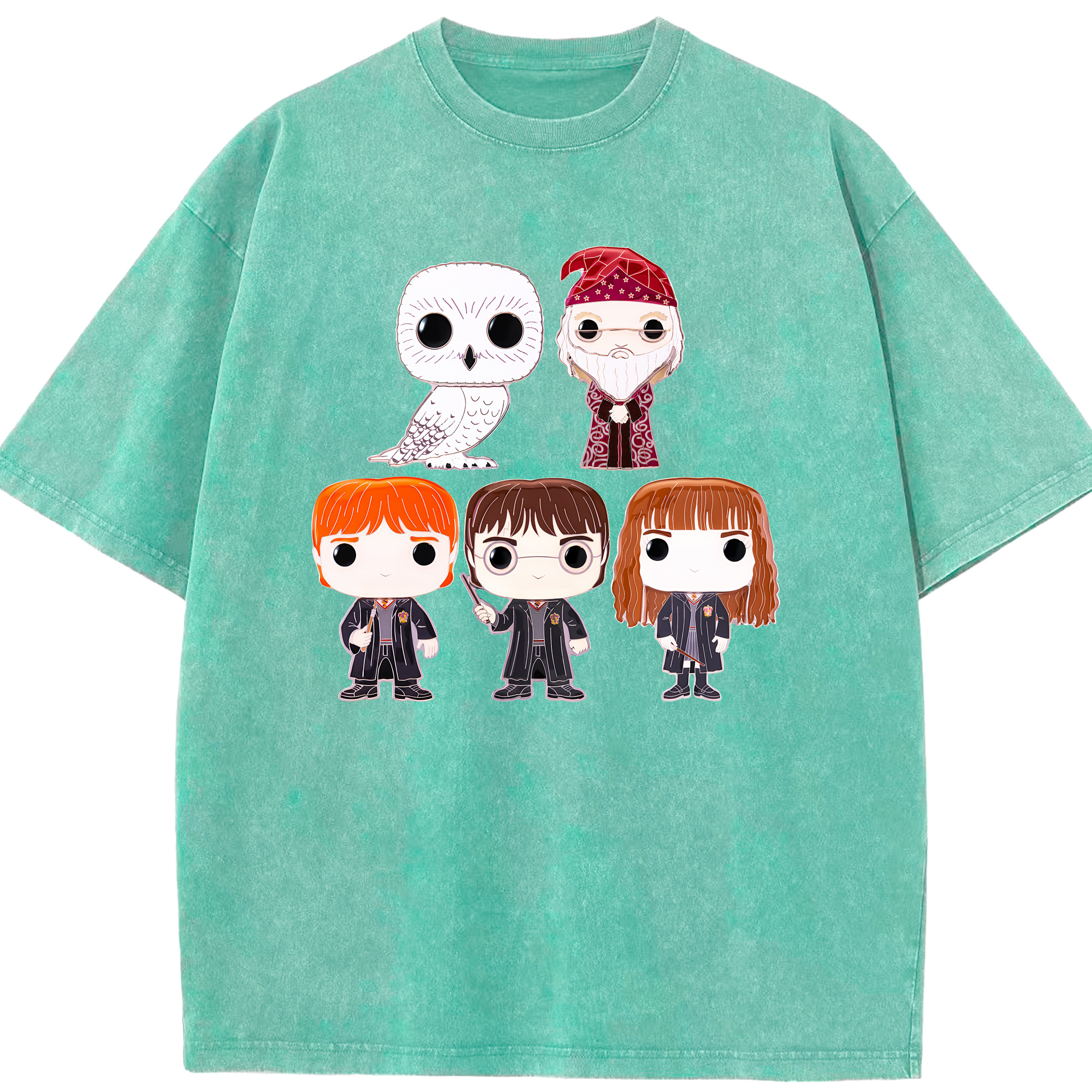 （画像用） Harry Potter ハリー・ポッターシリーズ 綿100% ヴィンテージ風 半袖Tシャツ（フロントプリント）